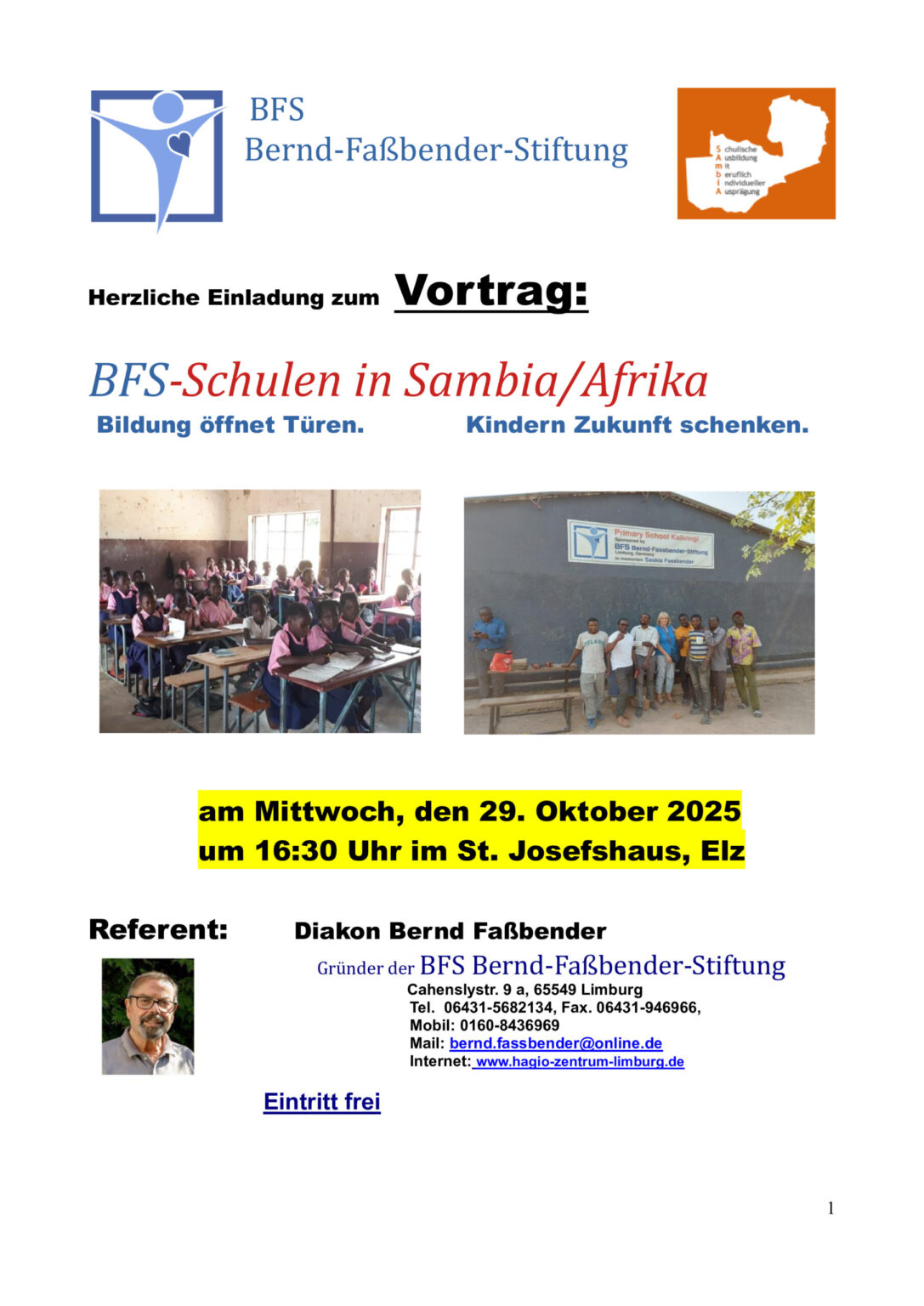 Einladung zum Vortrag: St. Josefshaus in Elz, 29.10.2025